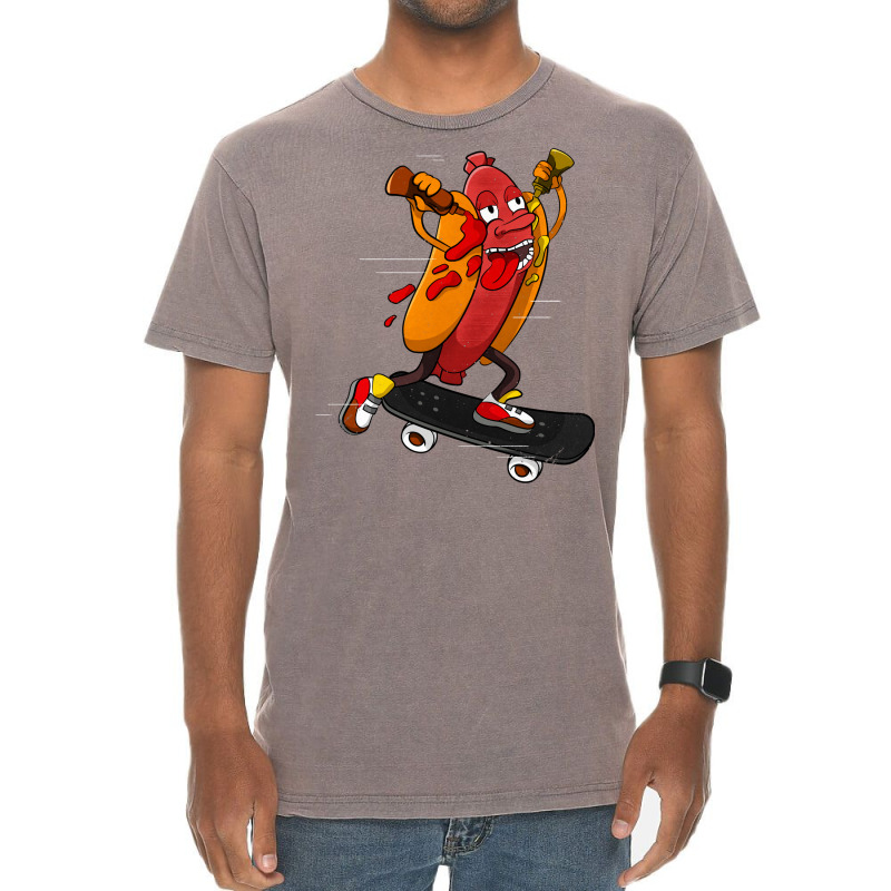 Hotdog Skater Funny Skating Bratwurst Nature Vintage T-shirt | Artistshot