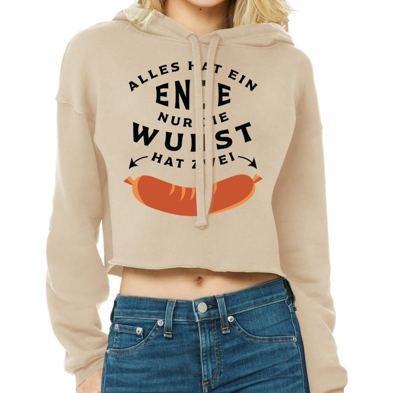 Funny German Wurst Sausage Hippie Cropped Hoodie by fdoolawni | Artistshot