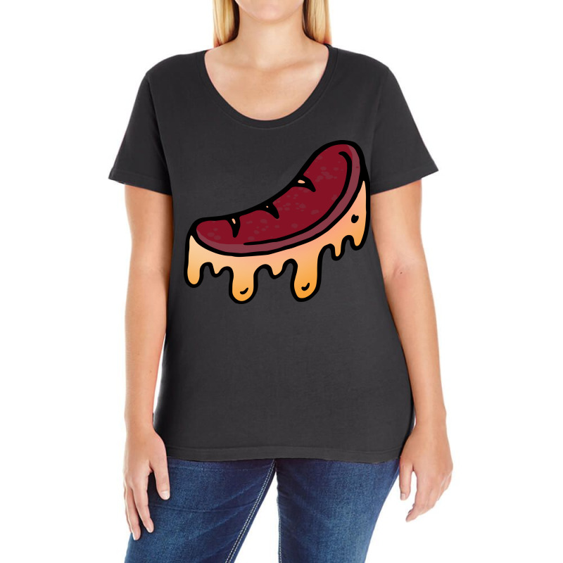 Simple Sausage Drawing Hipster Ladies Curvy T-Shirt by srojlhuango | Artistshot