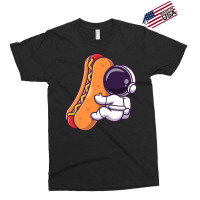 Cute Astronaut With Hot Dog Cartoon Yellow Exclusive T-shirt | Artistshot