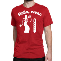 Hallo Ween Funny Halloween Pun Hot Dog Wiener Ghos Classic T-shirt | Artistshot