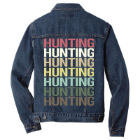 Colorful Text Hunting Trending Men Denim Jacket | Artistshot