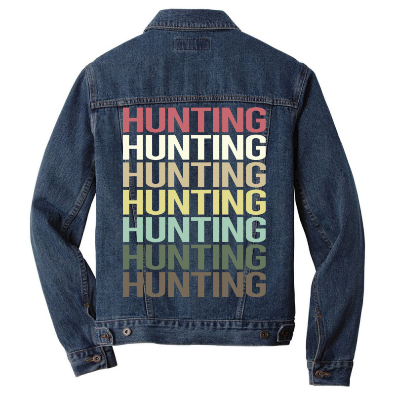 Colorful Text Hunting Trending Men Denim Jacket by lenainplongo2 | Artistshot