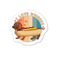 I Love Weiners Hot Dog Dachshund Nostalgia Sticker | Artistshot