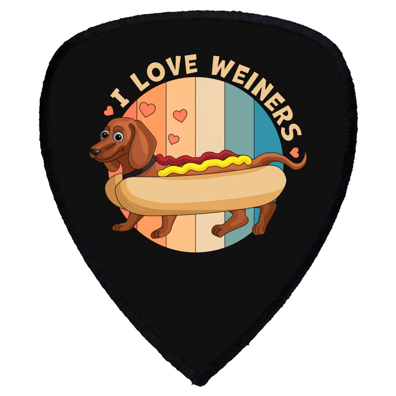 I Love Weiners Hot Dog Dachshund Nostalgia Shield S Patch | Artistshot