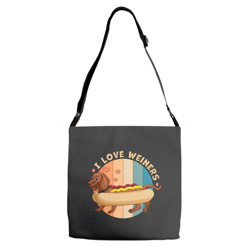 I Love Weiners Hot Dog Dachshund Nostalgia Adjustable Strap Totes | Artistshot