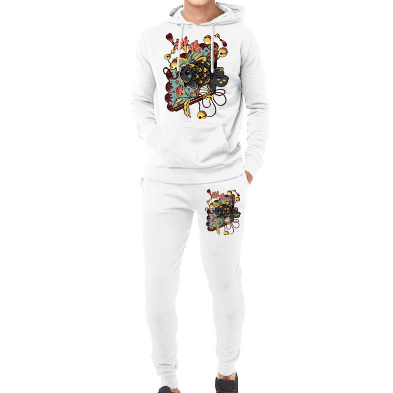 Asian Goldfish With Fan And Pink Flowers Red Hoodie & Jogger set by sbusiozald | Artistshot