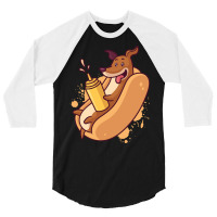 Hot Dog Humor Hipster 3/4 Sleeve Shirt | Artistshot