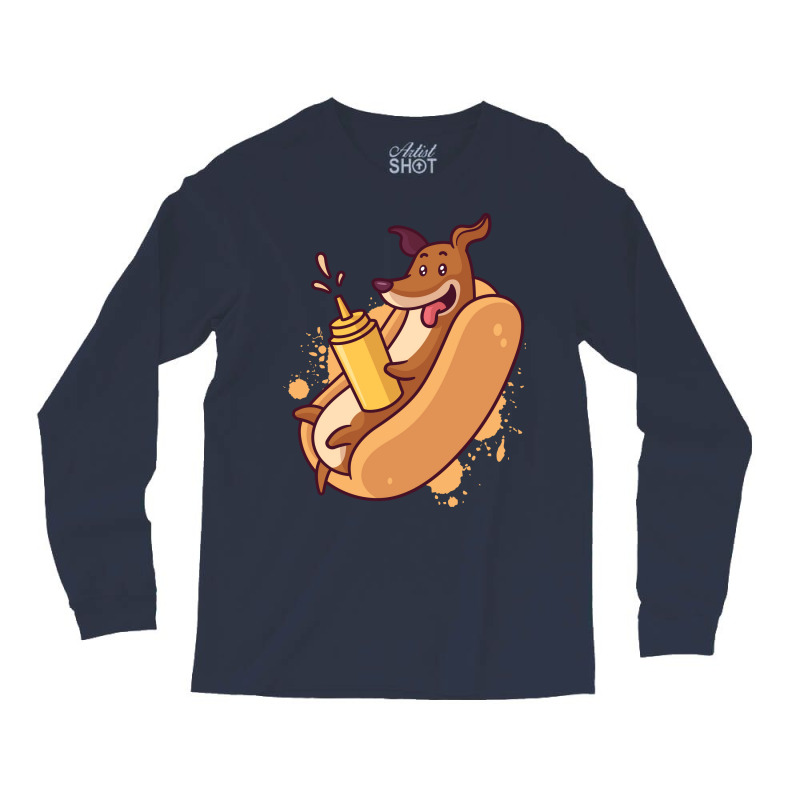 Hot Dog Humor Hipster Long Sleeve Shirts | Artistshot