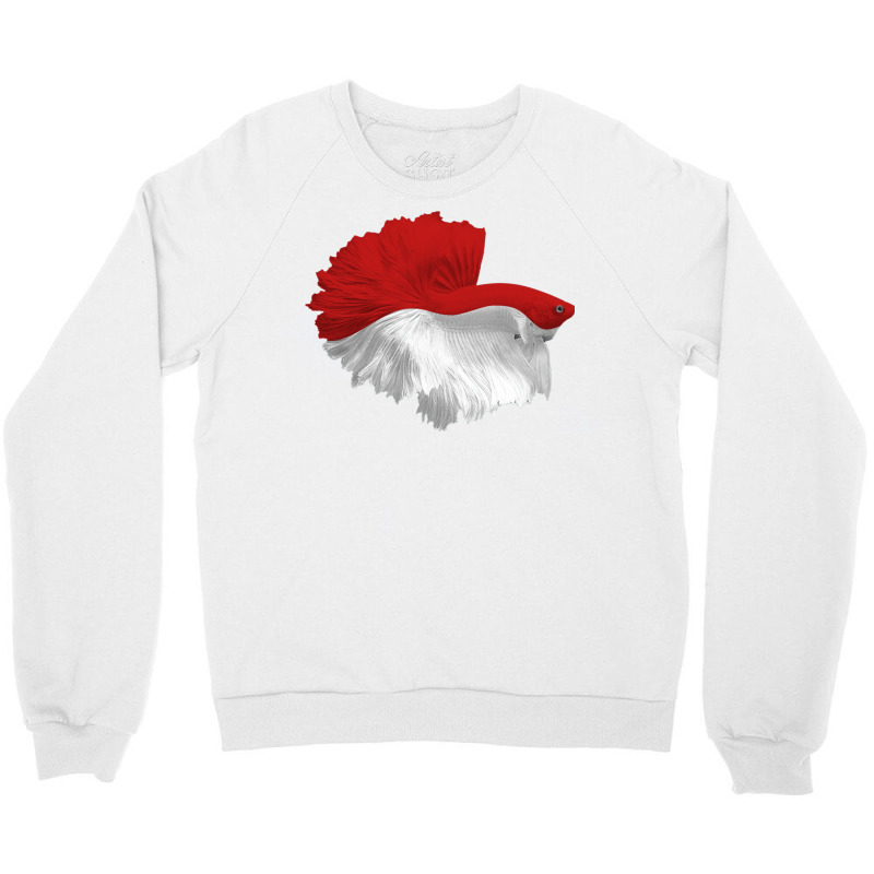 Awesome Betta Halfmoon Red And White Hippie Crewneck Sweatshirt by sbusiozald | Artistshot