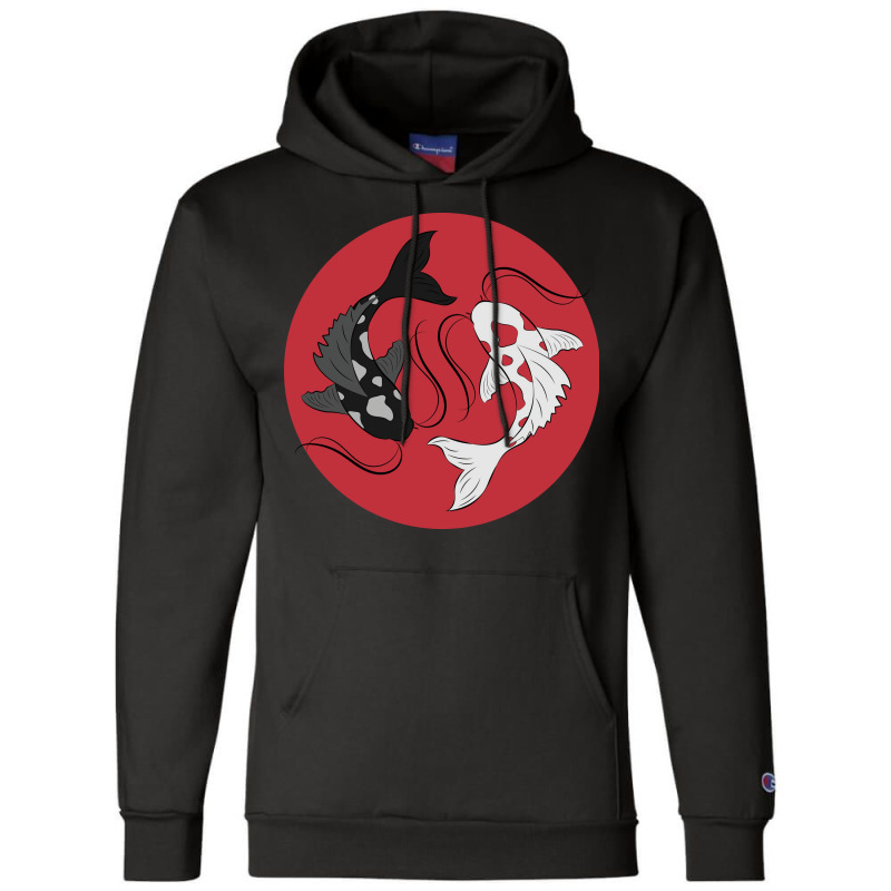 Circling Koi Fish Hipster Champion Hoodie by sbusiozald | Artistshot