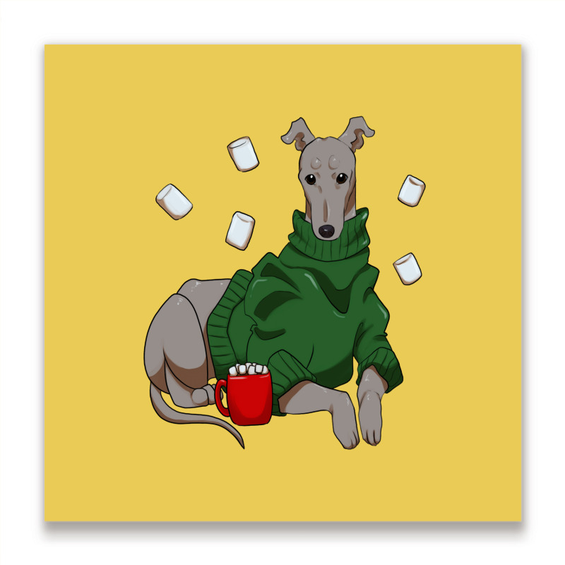 Greyhound Cocoa Trending Metal Print Square | Artistshot