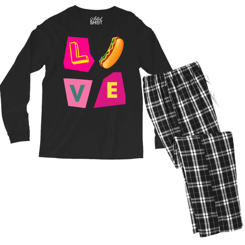 Love Hotdogs Gift Men's Long Sleeve Pajama Set | Artistshot