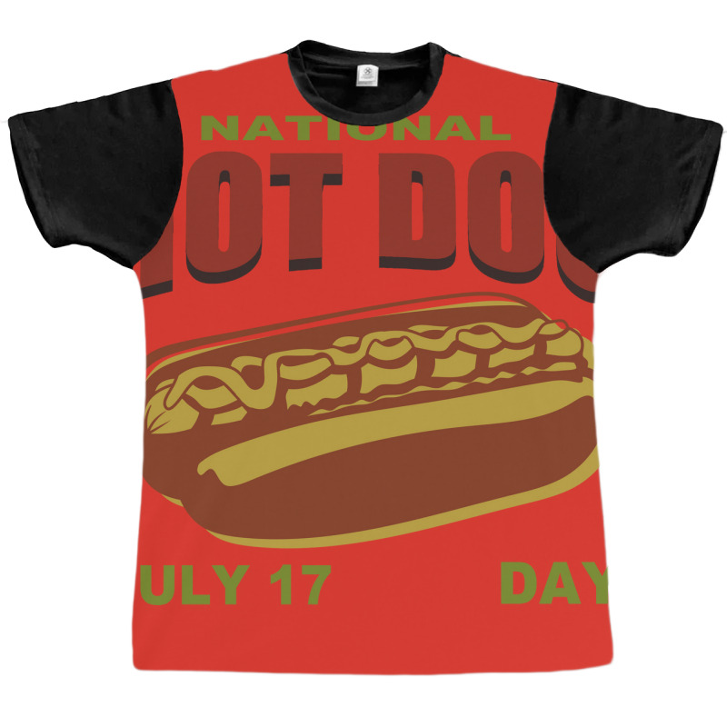 National Hot Dog Day 17 July Yellow Graphic T-shirt | Artistshot