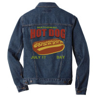 National Hot Dog Day 17 July Yellow Men Denim Jacket | Artistshot