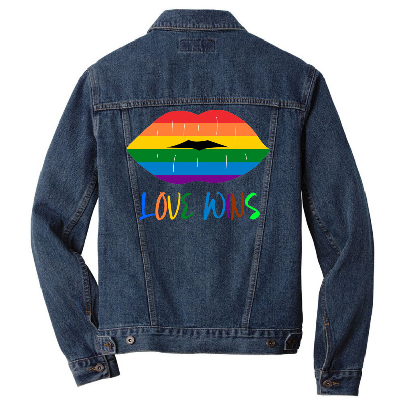 Lgbt Mouth Girl Men Denim Jacket | Artistshot