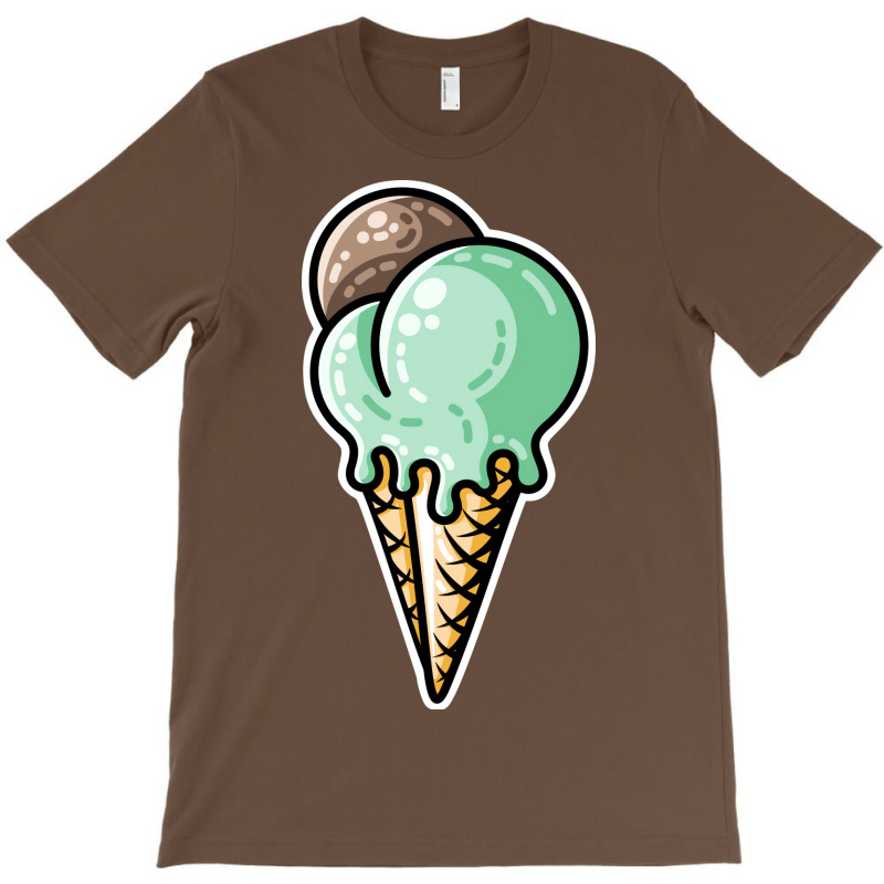 Cute Mint And Chocolate Ice Cream Cone Nature T-shirt | Artistshot