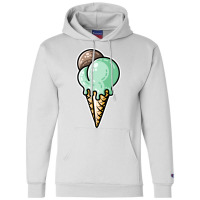 Cute Mint And Chocolate Ice Cream Cone Nature Champion Hoodie | Artistshot