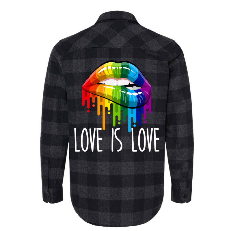 Love Is Love Rainbow Lips Lgbt Gay Lesbian Pride S Flannel Shirt | Artistshot