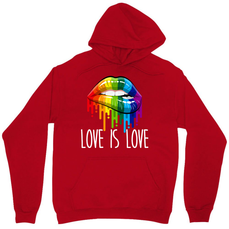 Love Is Love Rainbow Lips Lgbt Gay Lesbian Pride S Unisex Hoodie | Artistshot