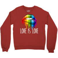 Love Is Love Rainbow Lips Lgbt Gay Lesbian Pride S Crewneck Sweatshirt | Artistshot