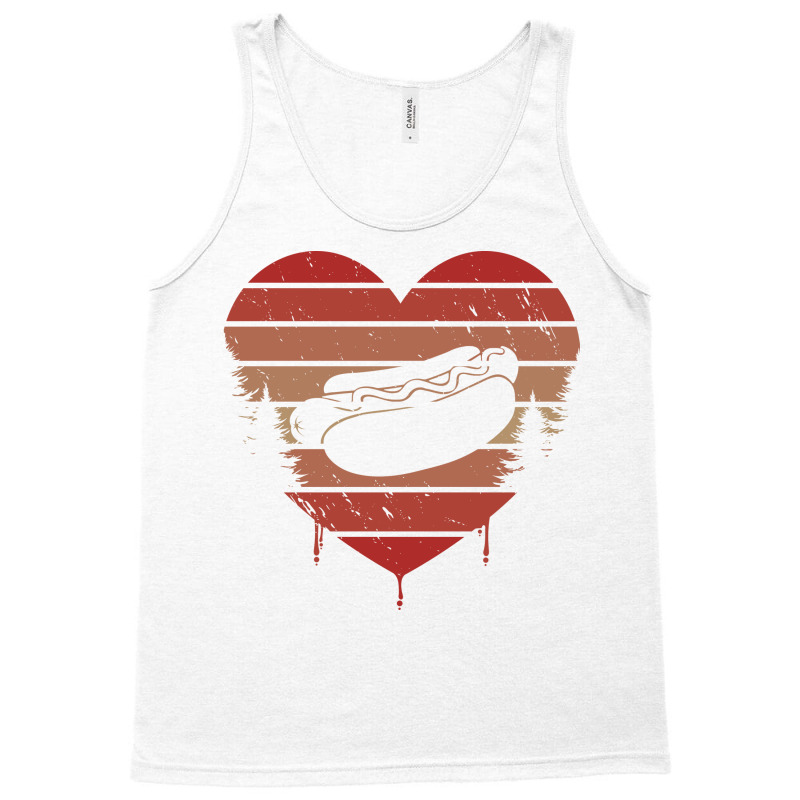 Cute Red Vintage Heart Hotdogs Valentine Day Love Tank Top | Artistshot