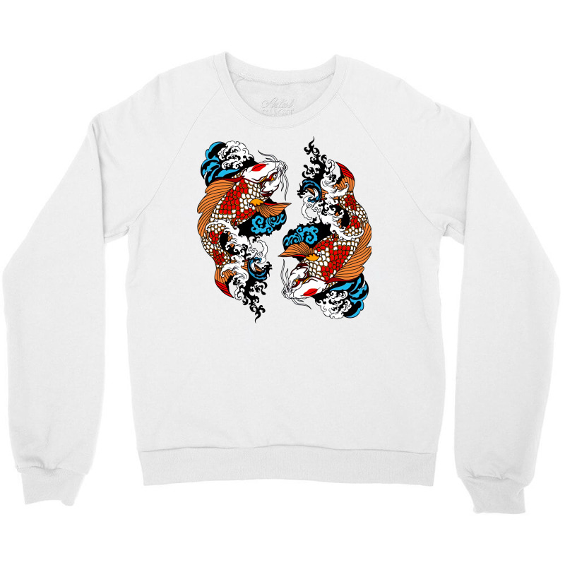 Koi Fish Art Lovers Koi Fish Owners Music Crewneck Sweatshirt | Artistshot