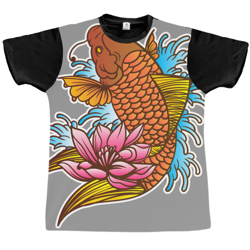 Koi Fish Cool Japanese Tattoo Jinli Japan Coi Carp Graphic T-shirt by sbusiozald | Artistshot