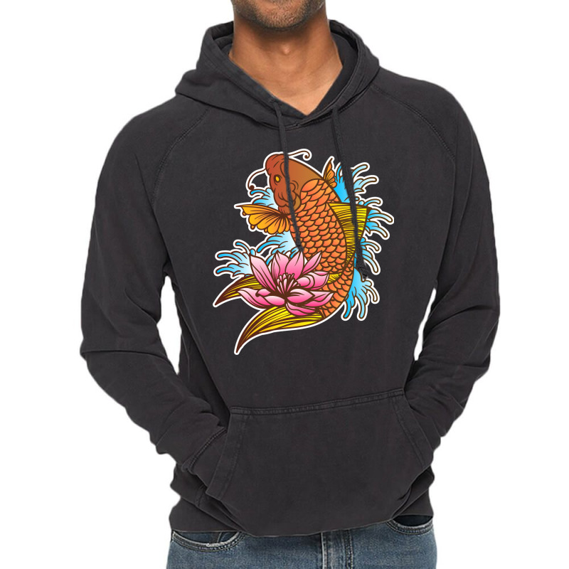 Koi Fish Cool Japanese Tattoo Jinli Japan Coi Carp Vintage Hoodie by sbusiozald | Artistshot