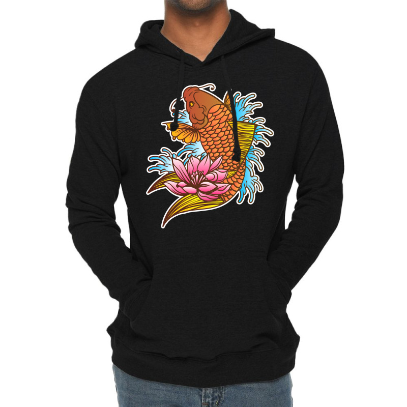 Koi Fish Cool Japanese Tattoo Jinli Japan Coi Carp Lightweight Hoodie by sbusiozald | Artistshot