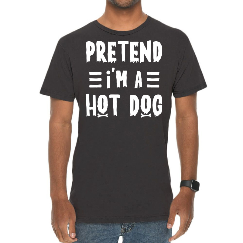 Pretend Im A Hot Dog Funny Halloween Costume Girl Vintage T-shirt | Artistshot