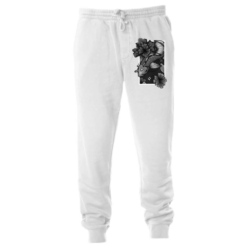 Koi Fish Gliding Through Water And Flowers Grey Ed Unisex Jogger | Artistshot