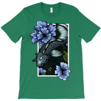 Koi Fish Swimming Through Water And Flowers Silver T-shirt | Artistshot