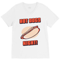 Hot Dogs Night Yellow V-neck Tee | Artistshot