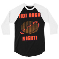 Hot Dogs Night Yellow 3/4 Sleeve Shirt | Artistshot