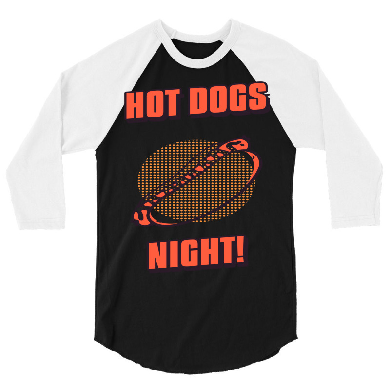 Hot Dogs Night Yellow 3/4 Sleeve Shirt | Artistshot