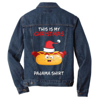 This Is My Christmas Pajama  Hot Dog Family Matchi Men Denim Jacket | Artistshot