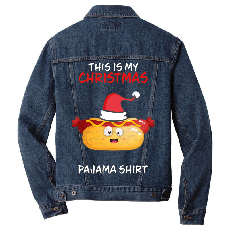 This Is My Christmas Pajama  Hot Dog Family Matchi Men Denim Jacket | Artistshot