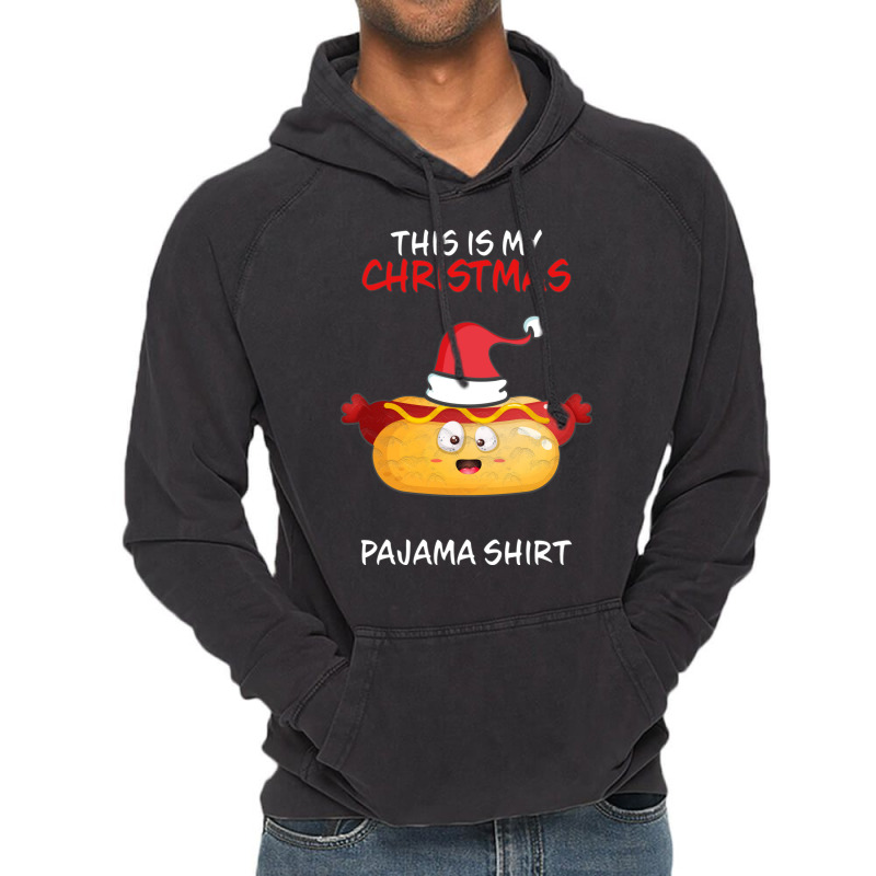 This Is My Christmas Pajama  Hot Dog Family Matchi Vintage Hoodie | Artistshot