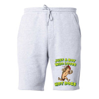 Just A Boy Who Loves Hot Dogs Music Fleece Short | Artistshot