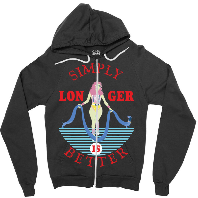 Simply Longer Is Better Blue Zipper Hoodie | Artistshot