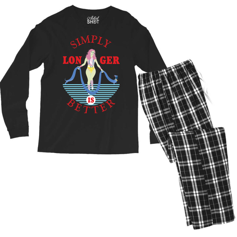 Simply Longer Is Better Blue Men's Long Sleeve Pajama Set | Artistshot