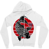 Koi Fish Vintage Japan Sunset Zipper Hoodie | Artistshot