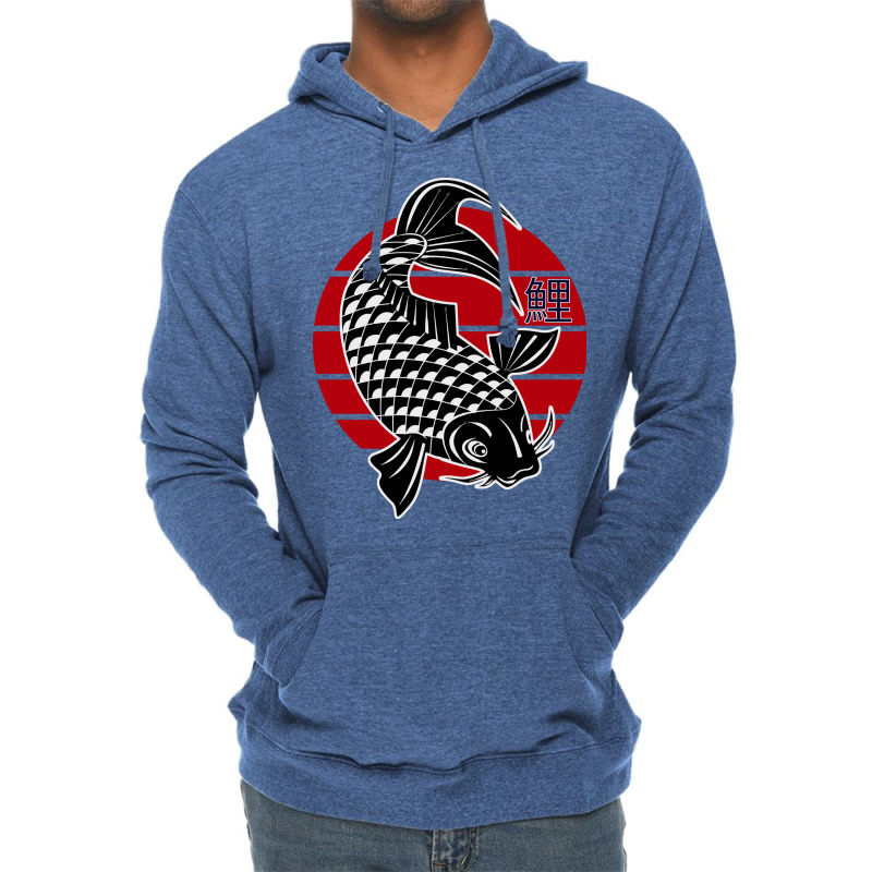 Koi Fish Vintage Japan Sunset Lightweight Hoodie by sbusiozald | Artistshot