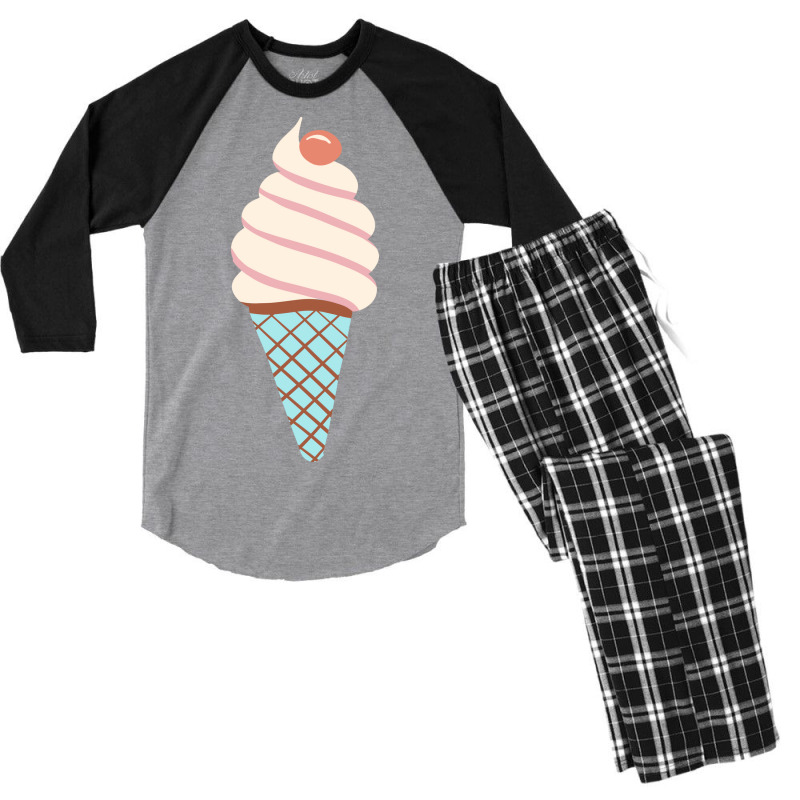 Soft Ice Cream Cone Vintage Men's 3/4 Sleeve Pajama Set | Artistshot