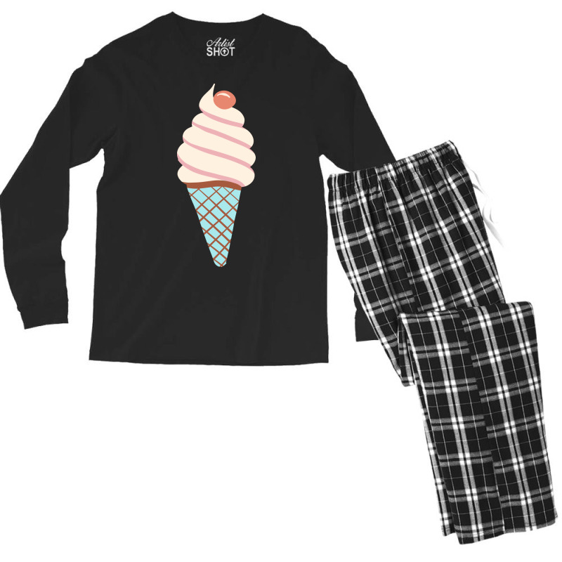 Soft Ice Cream Cone Vintage Men's Long Sleeve Pajama Set | Artistshot