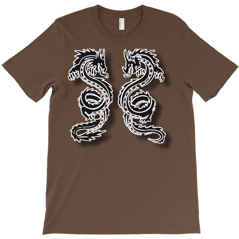 Beautiful Decorative Drawing For Two Dragons T-shirt | Artistshot