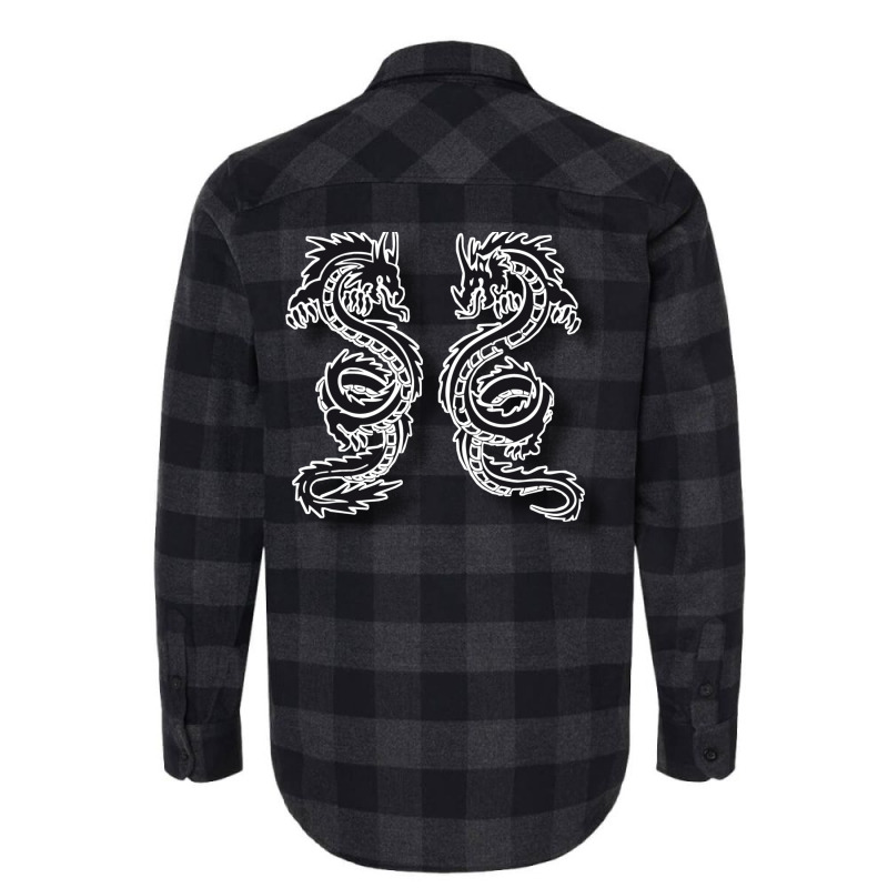 Beautiful Decorative Drawing For Two Dragons Flannel Shirt | Artistshot