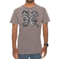 Beautiful Decorative Drawing For Two Dragons Vintage T-shirt | Artistshot