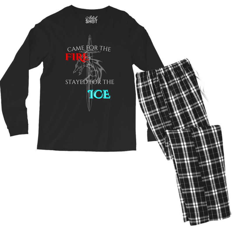 Came For The Fire Stayed For The Ice Men's Long Sleeve Pajama Set | Artistshot